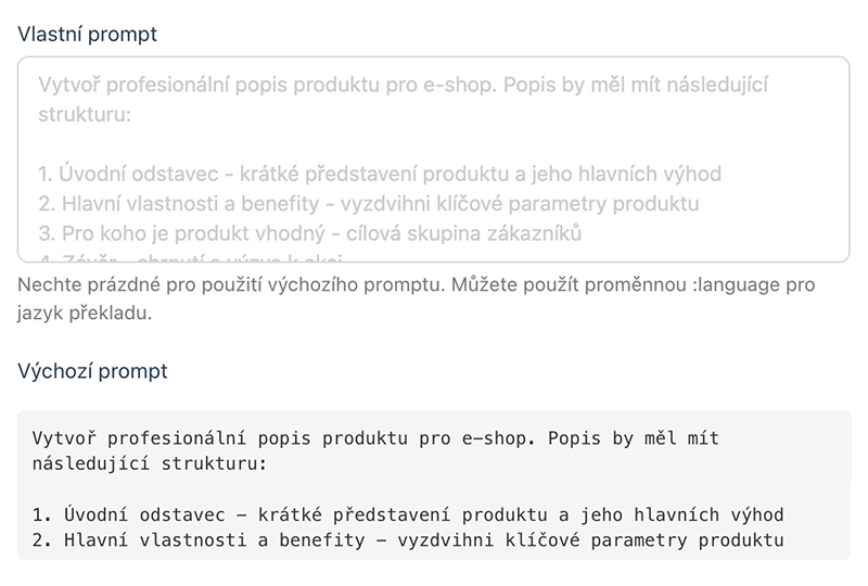 Přizpůsobte si výstup podle sebe